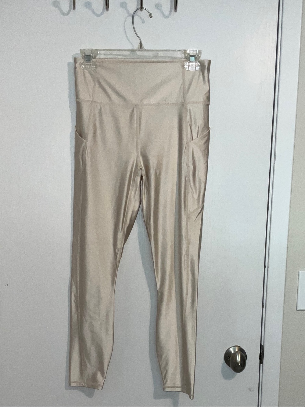 Fabletics Beige High-Waist Pocket Leggings